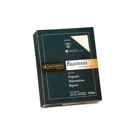 Southworth Company Southworth  25% Cotton Business Paper, 8-1/2" x 11", 24 lb, Natural, 500 Sheets/Pack 404NC